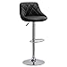 Wolmics 1 X Tabouret de Bar Chaise de Cuisine Réglable et Rotatif, Chaise de Bar en Simili Cuir avec Structure Acier Chromé,Noir
