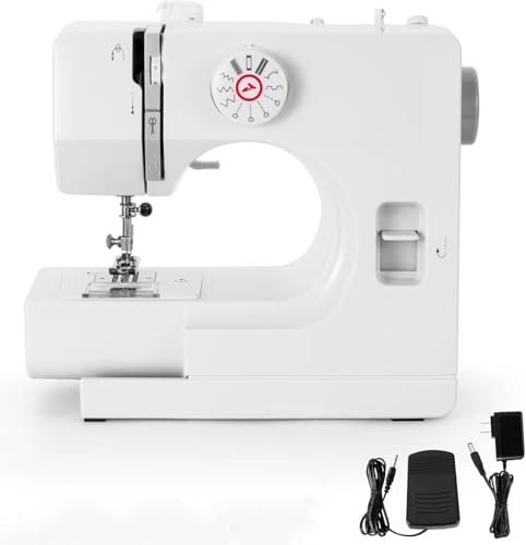 Tazweeq Mini Sewing Machine 12 Stitch Dual Speed with Extension Table & Foot Pedal Portable Electric Sewing Machine for Beginners Smooth Version