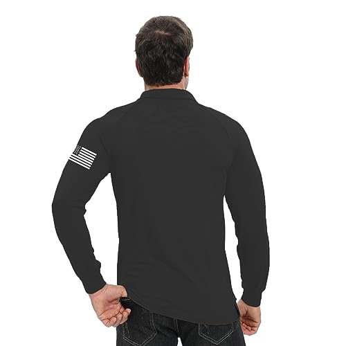H HYFOL Long Sleeve Polo Shirts for Men Graphic Stretch Casual American Patriotic Raglan Golf Polos for Men3
