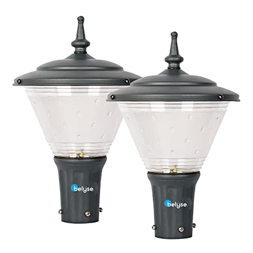 Image of Belyse Bonic Garden Lights for Home Gate, 21 CM, Gate Lamps for Outdoor Weatherproof, Stylish Garden Outdoor Light Lamp (Grey, Pack of 2)