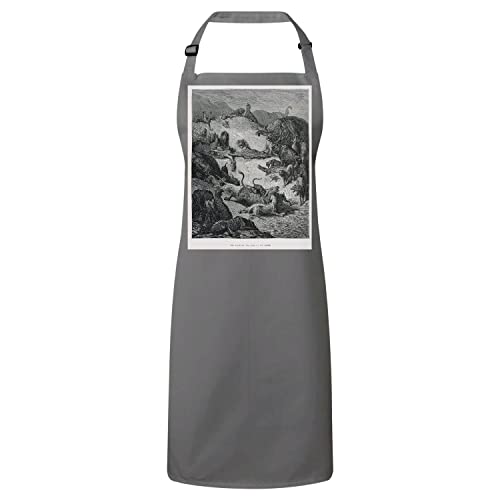 Tablier cuisine premium Les Animaux Malades et la Peste Fable La Fontaine gravure Gustave Doré