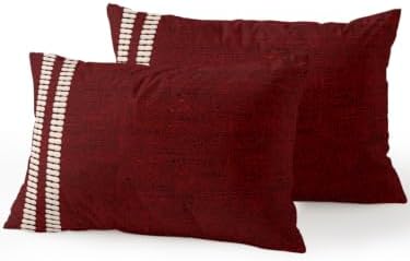 <h3>Deep Red Outdoor Lumbar Pillows — Set of 2</h3>