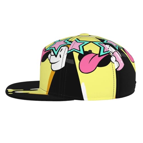 Weird Ice Cream Fashion Flat Brim Baseball Cap â€“ Stylish Unisex Cap with All-Over Print Design â€“ Breathable Lightweight Hat for Daily Wear, Outdoor Activities, and Travel3
