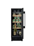 Neff KU9202HF0G N70, Built-in Wine Cooler with Glass Door, 82x30cm Temperature Zone 5-20C Bamboo Shelves