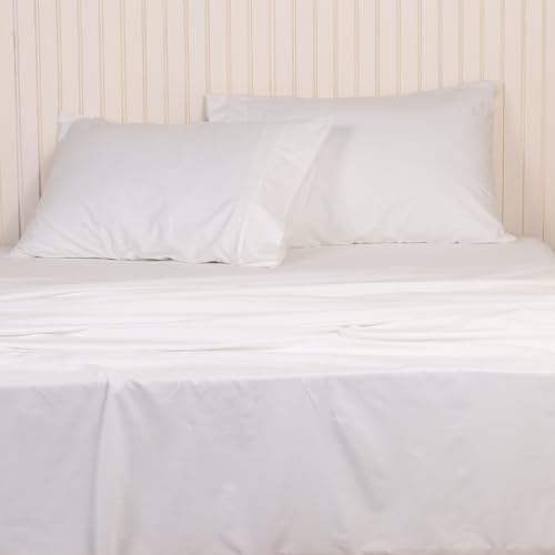 Image of LINENWALAS 100% Cotton Percale Standard Pillow Case Set Of 2, Crisp And Cooling Premium Bed Covers (18X28 Inch, Whitesolid, 300 Tc)