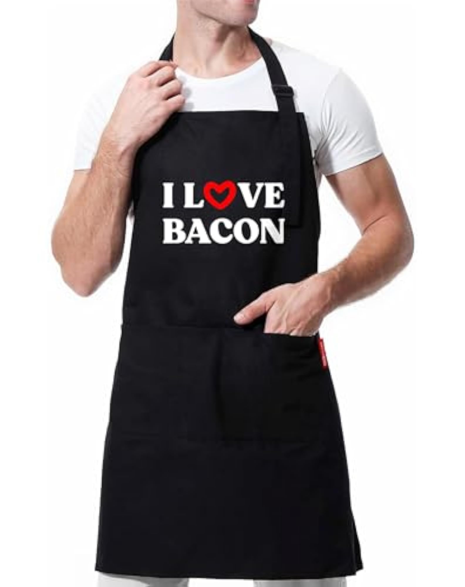 Funny Cooking Apron for Men - I LOVE BACON