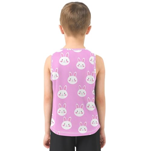 J JOYSAY Cartoon Bunny Head Rose Boys Tank Top Sleeveless Muscle Shirts Quick Dry Kids T-Shirts 3-15T3