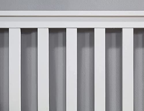 Home Treats 4ft 6 Double Bed In White Solid Wooden Frame Perfect For Adults Kids Teenagers | Fitted Slats Strong Wood Bed 190 x 135 (Double)