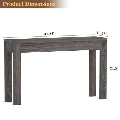 Image of Armocity Console Table, 47 inch Farmhouse Wood Entryway Table, Sofa Tables Narrow Long Behind Couch, Entry Table for Entrance, Hallway, Living Room, Gray Walnut