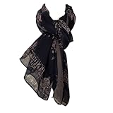 Pamper Yourself Now Marineblau mit rosa Gebäudekomplex mit grauem Rand langem Schal - Navy Blue with pink Building Complex Scarf