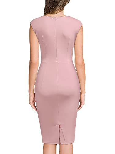 Image of Miusol Women's Retro Ruffle Style Slim Work Pencil Dress