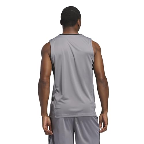 adidas Herren Basketball Legends Tank Shirt, Grey Three/Black, S – Ansicht 2