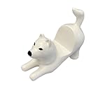 OXLEY BOX White Samoyed Dog Phone Holder, Portable, Electronic Device Stand, Ideal for Desk, Veterinarian Desk, Cute Animal Desktop Accessories, Mount for iPhone, iPad, Kindle, Business Cards