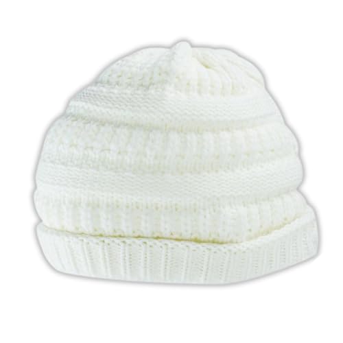 Super Z Outlet Knit Low Slouch Thermal Beanie for Men and Women - Soft Stretch Winter, Ski, Cycling, Outdoor Sports, and Cold Weather Protection - One Size Fits Most (White)