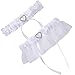 Cosweet 2 Pcs Lace Wedding Bridal Garter Set- Stretchy Bridal Garters with Rhinestone Satin Bow for Bride Accessories Dress (Heart)