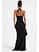 LAGSHIAN Women's Sexy Deep V Neck Halter High Split Backless Cocktail Party Formal Maxi Dress Black