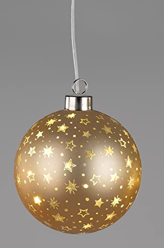 Formano Ball Hanging Decoration Champagne with Timer Christmas Decoration Window Jewellery (Ball 10 cm)