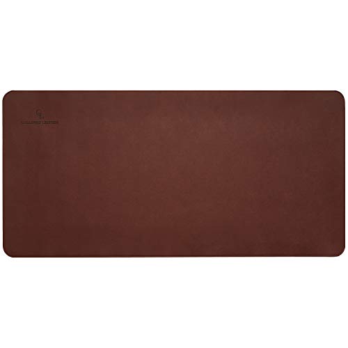 Gallaway Leather Desk Pad - Dark Brown (36 X 17 Inch) Desk Mat Accessories for Women Men Desk Protector Extended Mouse Pad for Office/Home Accessories Writing Pad for Top of Desks