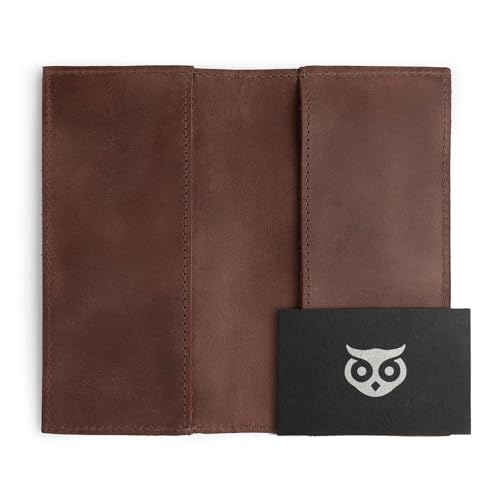 Image of Hide & Drink, Checkbook Cover, Minimalist Organizer for Personal or Business Finances, Bill Holder, Full Grain Leather, Handmade, Bourbon Brown