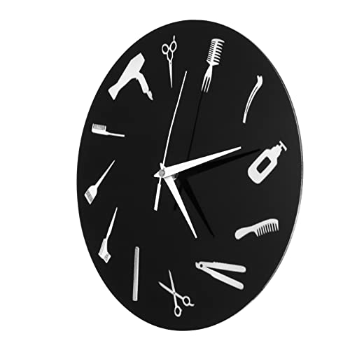 Pendule murale design silencieuse en acrylique noir Ciieeo