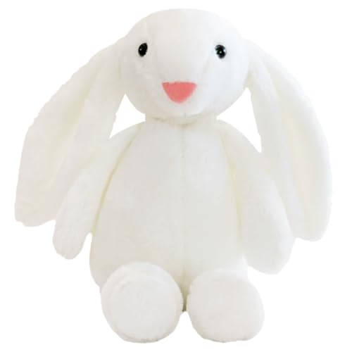 ZPSOSPZ Easter Bunny Soft Plush Toy 28CM Plush Rabbit With Floppy Bunny Ears Stuffed Animal Bunny Teddy Toy Easter Bunny Decorations Gifts For Babies Kids Boys Girls | White