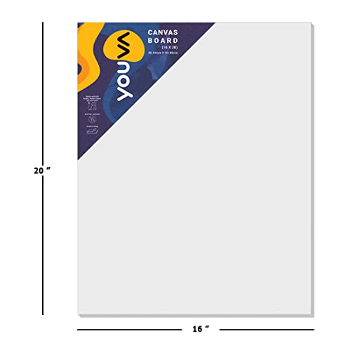 Image of Navneet Youva, Primed Canvas Board Pack of 3 for Acrylic and Oil Colour Painting, 10x12 inch & Primed Canvas Board 16x20 inch & Primed Canvas Board 12x16 inch