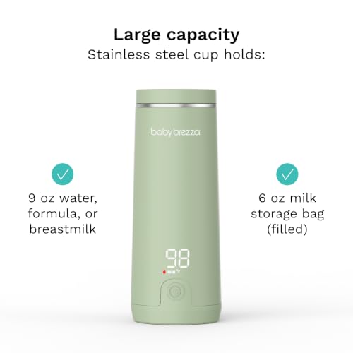 Baby Brezza Portable Baby Bottle Warmer - Breastmilk + Formula Safe, Green - image 5