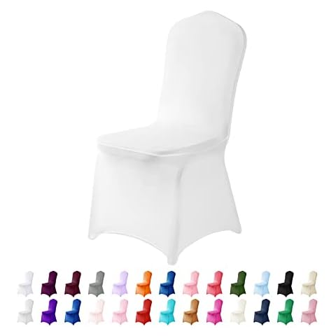 AlGaiety Chair Cover, 12PCS, Durable, Removable, Spandex & Polyester, Solid, White, Furniture Cover for Chair, Great Protection for Living Room, Wedding, Hotel, Restaurant Cover