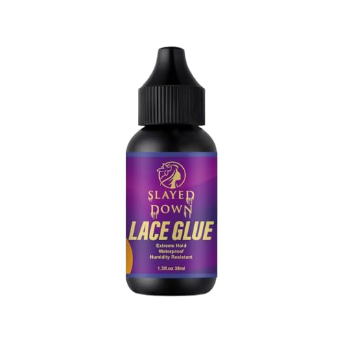 Slayed Down Extreme Hold Lace Glue for Wigs – Waterproof, Invisible Bonding, Water & Oil-Resistant, Non-Toxic Replacement Adhesive 1.3oz for Secure, Natural-Looking Poly and Lace Hairpieces