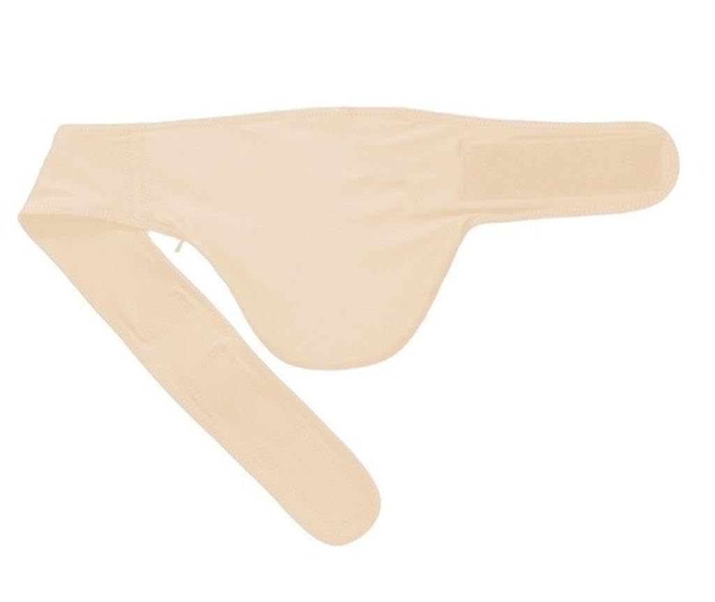 EXTREME Beige Soft Vertical Ostomy Support Belt – Hernia, Colostomy & Urostomy Support for Men & Women (Left Side, Size 3 = 32" to 34")