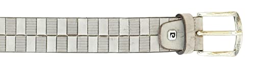Pierre Cardin Distressed Beige Textured Classic Silver D-Ring Adjustable Belt Adjustable Mens Belt-322