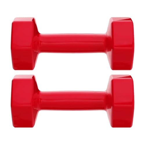 Image of Amazon Basics Vinyl Dumbbell Pair, 2 x 3Kg, Red