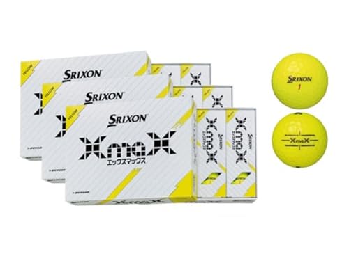 ダンロップ ゴルフボール スリクソン XmaX 3ダース[パッションイエロー]|36個入り DUNLOP SRIXON 飛距離 高反発 強弾道 ドライバー 飛距離 パター ソフト スピン スコア90 ふるさと まとめ買い 大量 golf [1875]