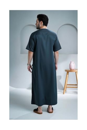 Amoura Dark Grey Half Sleeve Thobe Jubba2