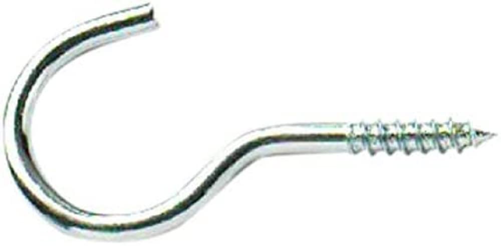 Merriway Chrome Plated Bh03582 (5 Pcs) Unshouldered Cup Hooks, 38Mm (1.1/2 Inch) - Pack Of 5 Pieces