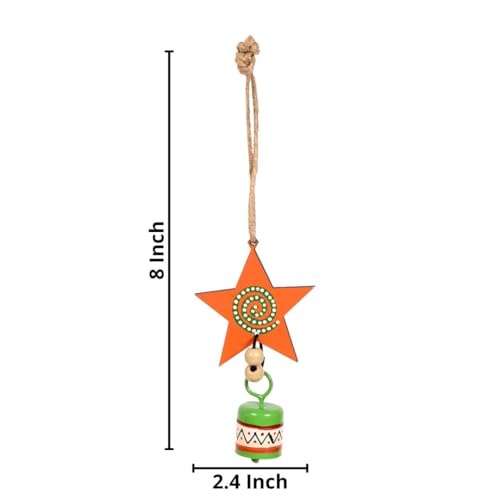 Image of Aakriti Art Creations Wooden & Metal Wind Chimes for Home & Decorations | Handmade Modern Art Wind Chime | Outdoor & Indoor Decorative Hanging for Balcony, Garden, Living Room & Gifting