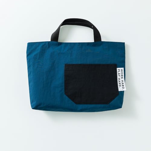 KITOKITO 撥水ナイロンレッスンバッグ[M/ブルー]大人が持ってもおしゃれなシンプルデザイン 男の子にも女の子にも トートバッグ LBM_BL|ユニセックス レディース メンズ ナイロン バッグ かばん カバン 手提げ 通学 通勤 買い物 お散歩 お出かけ [0332]