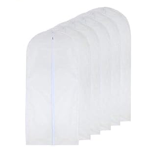 Hauserlin Kleidersäcke, 6er-Pack PEVA Robuste Anzugssäcke, Staub- und Wasserdichter Bezug Atmungsaktiv mit durchgehendem…