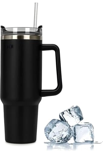 Image of 1200ml Vacuum Insulated Stainless Steel Tumbler | Leakproof Travel Mug with Straw & Lid | Double Wall Thermal Cup | Keeps Drinks Hot & Cold | Reusable Coffee Tumbler for Office