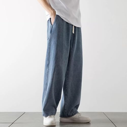 Men's Wide Leg Jeans Hip Hop Denim Joggers Streetwear Pants Casual Loose Fit Stylish Printed Cargo Denim Pants4