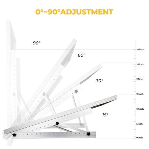 Image of BougeRV 28in Adjustable Solar Panel Tilt Mount Brackets with Foldable Tilt Legs, Solar Panels Mounting Support up to 100 150 200 Watt Solar Panel for Roof, RV, Boat, and Off-Grid