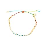 Pura Vida ブレスレット Kiss the Sky ゴールドビーズストリングブレスレット 女性用 マルチ