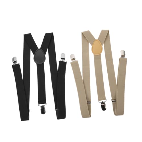 Beavorty 2pcs Unisex Adjustable Y Back Suspenders Durable Elastic Pant Suspenders for Men Women for Work School Special Occasions Events
