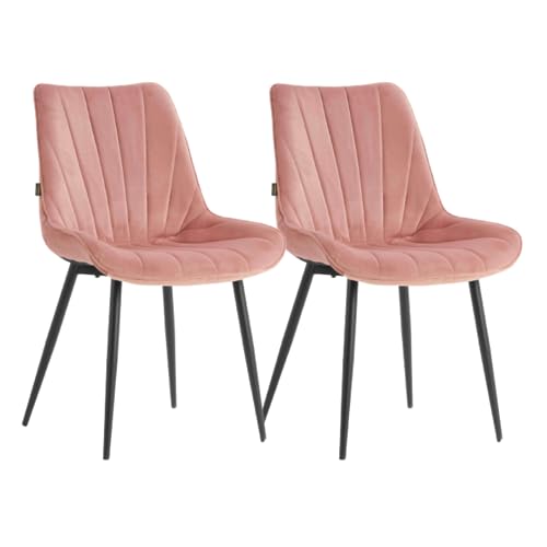 Chaise en velours rose confortable Lesedi pour aménager un coin repas ou un bureau