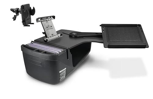 Bureau mobile AutoExec Reach siège arrière gauche avec support tablette noir