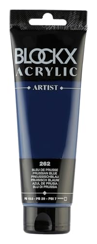 Blockx 60262BXC Acrílico fino opaco y satinado – Azul de Prusia PB 15:3/PB 29/PBl 7 – 120 ml