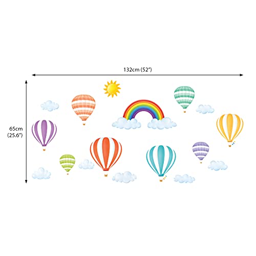DECOWALL-DS8-1801-Rainbow-and-Hot-Air-Balloons-Kids-Wall-Stickers-Wall-Decals-Peel-and-Stick-Removable-Wall-Stickers-for-Kids-Nursery-Bedroom-Living-Room-dcor
