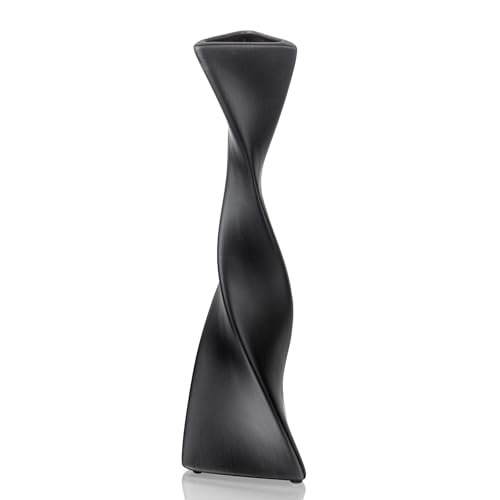 Vase de sol en céramique noire de 15,7 cm, grand vase à fleurs pour herbe de la pampa, décoration moderne, design minimaliste