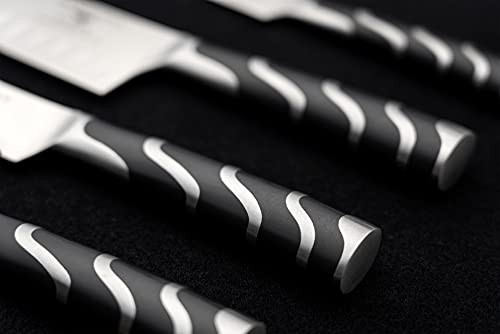 Rockingham Forge 128 Series 7 Inch Santoku Knife with German Steel Blade, Ergonomic Handle Made of ABS Plastic and Steel, Japanese Knife - Image 3