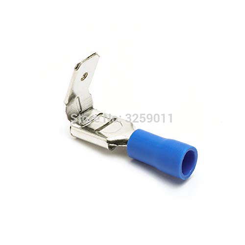 Gimax 1000pcs AWG 16-14 Semi Insulated Piggy Back Spade Electrical Quick Splice Crimp Terminals Connectors Blue